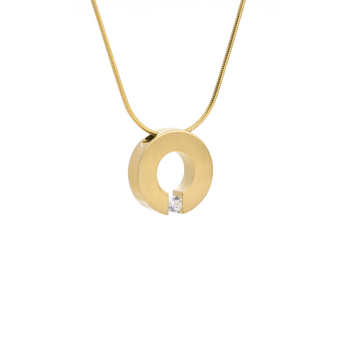 PT100G B.Tiff Malfinia Gold Plated Stainless Steel Pendant Necklace