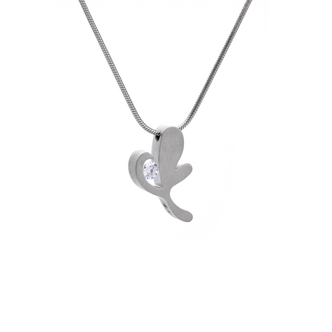 PT102W B.Tiff Lucky Clover Stainless Steel Pendant Necklace