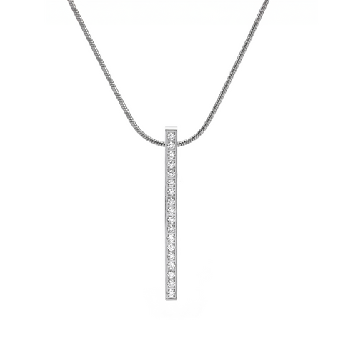 PT107W B.Tiff 18-Stone Stainless Steel Bar Pendant Necklace