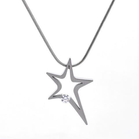 PT115W B.Tiff Shooting Star Stainless Steel Pendant Necklace