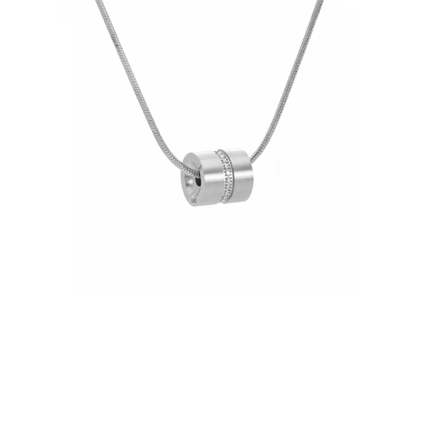 PT118W B.Tiff Barrel Stainless Steel Pendant Necklace