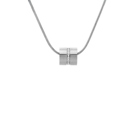 PT118W B.Tiff Barrel Stainless Steel Pendant Necklace