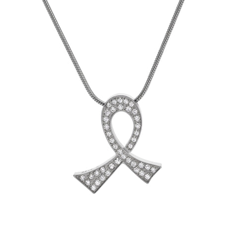 PT204 B.Tiff Pave Scarf Stainless Steel Pendant Necklace