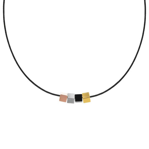 PT304B B.Tiff Quartet Pendant Necklace [Black Chain]