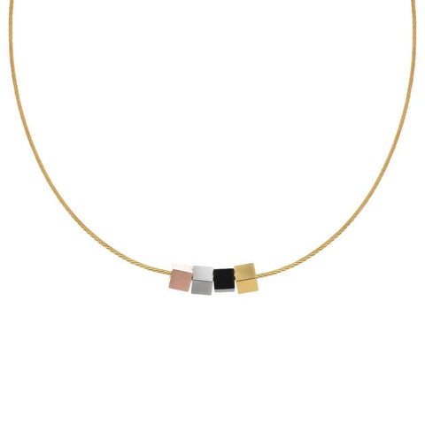 PT304G B.Tiff Quartet Pendant Necklace [Gold Chain]
