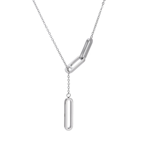 PT330W B.Tiff Stainless Steel Adjustable Thin Rolo Chain Necklace with Paperclip Links