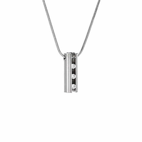 PT333W B.Tiff Hollowed Short Stick Stainless Steel Pendant