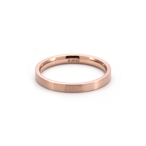 RG101RG B.Tiff Rose Gold Plated Stainless Steel Plain Stacking Ring