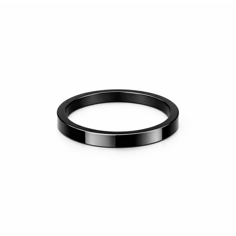 RG103BP B.Tiff High Polish Plain Black Ceramic Ring