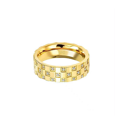 RG104G B.Tiff Gold Pavé Trellis Ring [Wide Band]