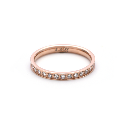 RG111RG B.Tiff Stacking .01 ct Rose Gold Plated Stainless Steel Eternity Ring