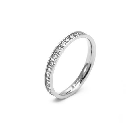 RG111W B.Tiff Stacking .01 ct Stainless Steel Eternity Ring