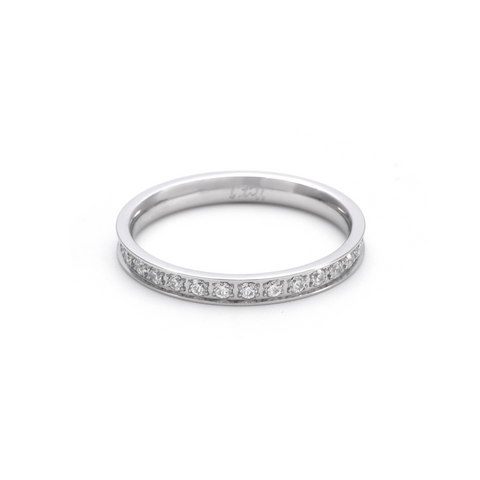 RG111W B.Tiff Stacking .01 ct Stainless Steel Eternity Ring
