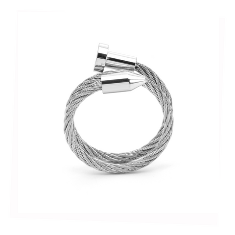 RG116W B.Tiff Pointe Cable Stainless Steel Adjustable Ring