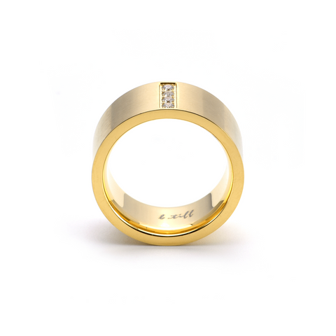 RG223G B.Tiff 4-Stone Wide Gold Plated Stainless Steel Ring