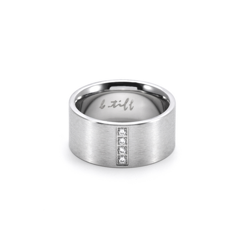 RG223W B.Tiff 4-Stone Wide Stainless Steel Ring