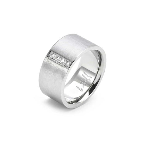 RG223W B.Tiff 4-Stone Wide Stainless Steel Ring