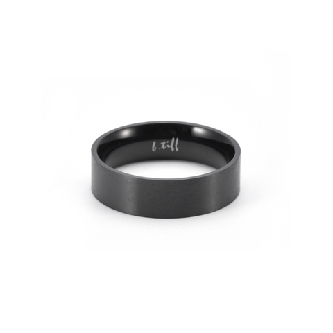 RG600B B.Tiff Simplicity 6 Black Anodized Stainless Steel Stacking Plain Ring