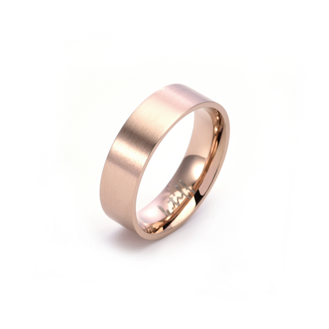 RG600RG B.Tiff Simplicity 6 Rose Gold Plated Stainless Steel Stacking Plain Ring