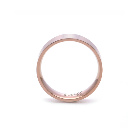 RG600RG B.Tiff Simplicity 6 Rose Gold Plated Stainless Steel Stacking Plain Ring