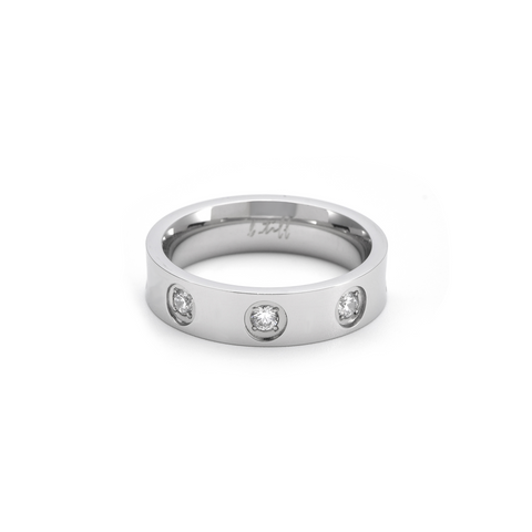 RG808W B.Tiff 8-Stone Bold Stainless Steel Ring