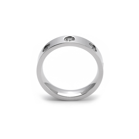 RG808W B.Tiff 8-Stone  Bold Stainless Steel Ring