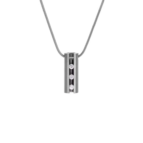 PT333W B.Tiff Hollowed Short Stick Stainless Steel Pendant