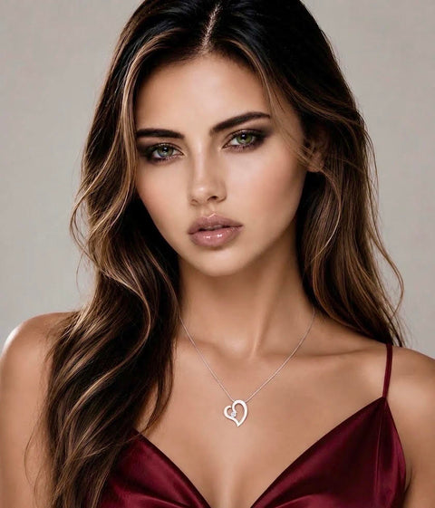 PT091W B.Tiff Stainless Steel Heart Pendant Necklace