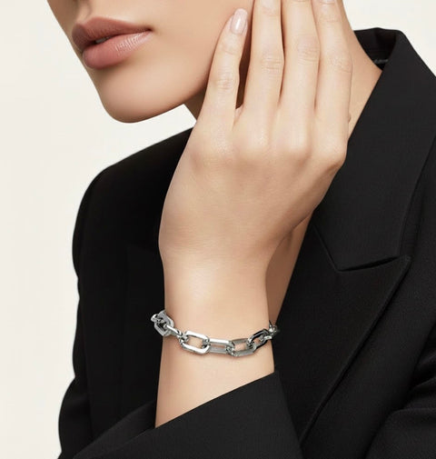 BG200W B.Tiff High Polish Paperclip Stainless Steel Bracelet