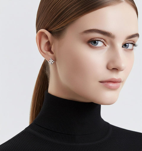 ER138W B.Tiff Floro Stainless Steel Earrings