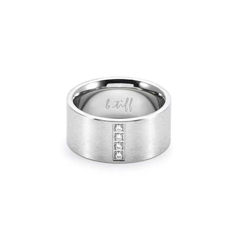 RG223W B.Tiff 4-Stone Wide Stainless Steel Ring