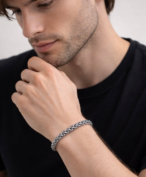 BG550W B.Tiff Prince of Wales Stainless Steel Chain Bracelet