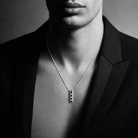 PT333W B.Tiff Hollowed Short Stick Stainless Steel Pendant