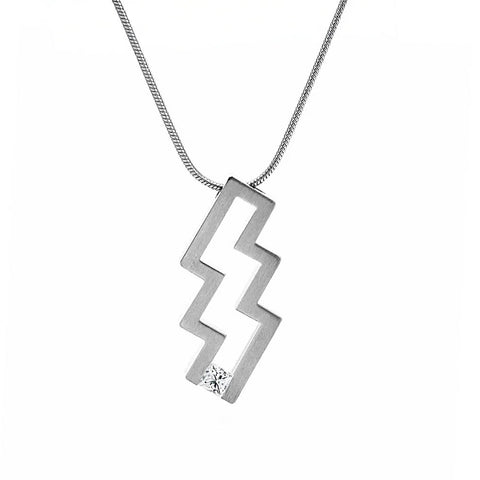 PT126W B.Tiff Éclair Stainless Steel Pendant Necklace