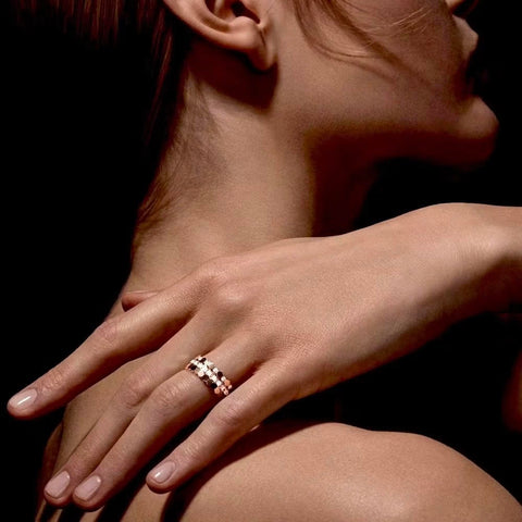 RG109RG-110RG-111RG B.Tiff Rose Gold Pavé Mon Rêve Eternity Ring Set