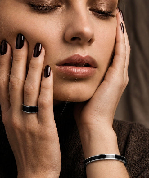 RG800WB B.Tiff Black Enamel Stainless Steel Ring