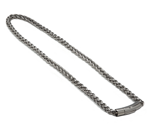 C600W B.Tiff Stainless Steel French Braid Chain Necklace
