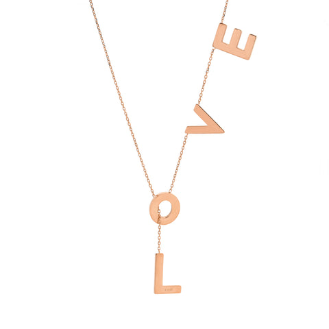 PTloveRG B.Tiff Adjustable Rose Gold Plated Stainless Steel Love Chain