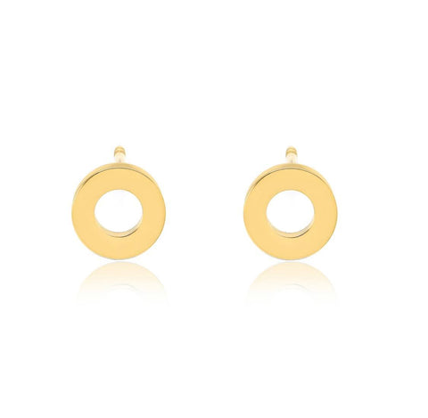 ER001G B.Tiff Open Circle Gold Plated Stainless Steel Stud Earrings