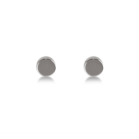 ER003W B.Tiff Plain Round Stainless Steel Stud Earrings