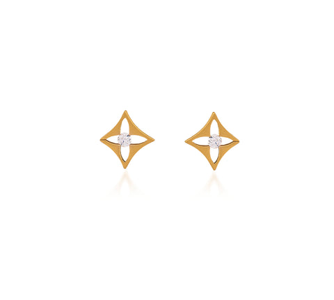 ER138G B.Tiff Floro Gold Plated Stainless Steel Earrings
