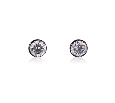 ER201G B.Tiff 2 ct Solitaire Gold Plated Stainless Steel Stud Earrings
