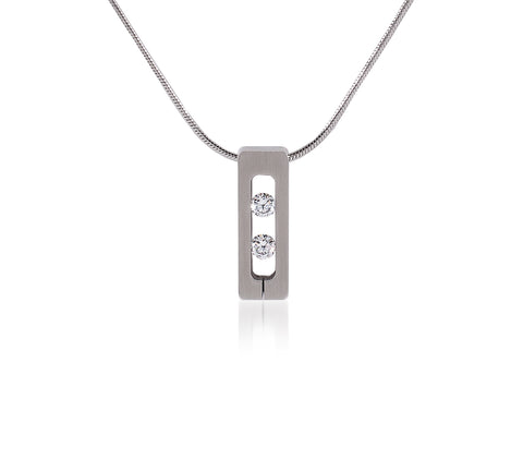 PT088W B.Tiff Stainless Steel Simetrio Pendant Necklace