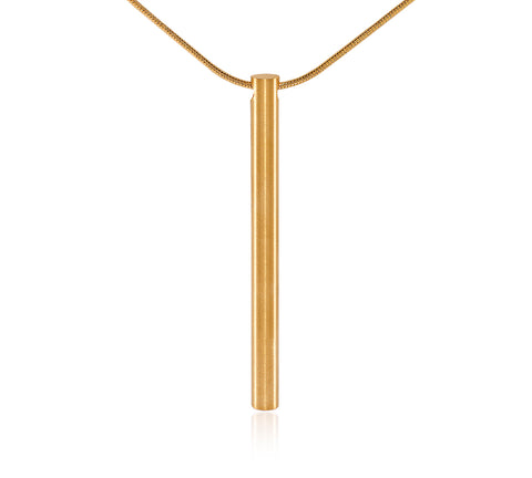 PT300G B.Tiff Plain Bar Gold Plated Stainless Steel Pendant Necklace