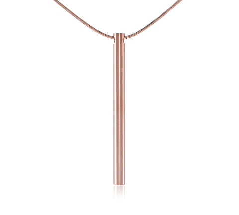PT300RG B.Tiff Plain Bar Rose Gold Plated Stainless Steel Pendant Necklace