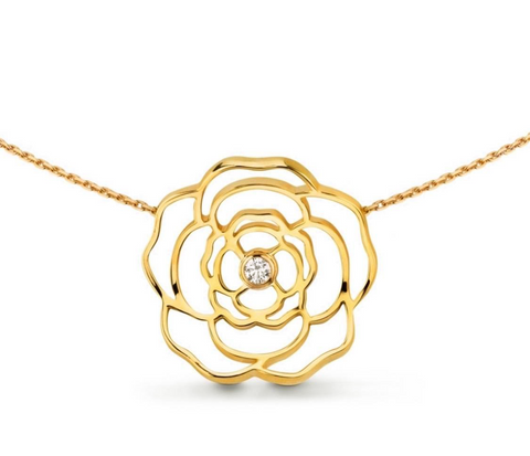 PT308G B.Tiff Rosé Gold Plated Brass Pendant Necklace