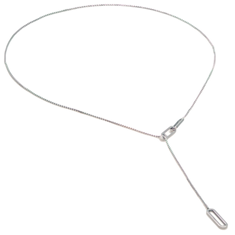 PT330W B.Tiff Stainless Steel Adjustable Thin Rolo Chain Necklace with Paperclip Links