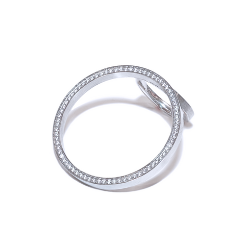 RG099W B.Tiff Pavé Hoop Stainless Steel Ring