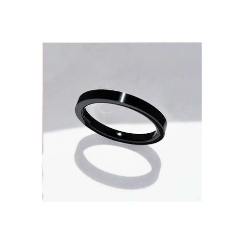 RG103B B.Tiff Plain Black Ceramic Ring