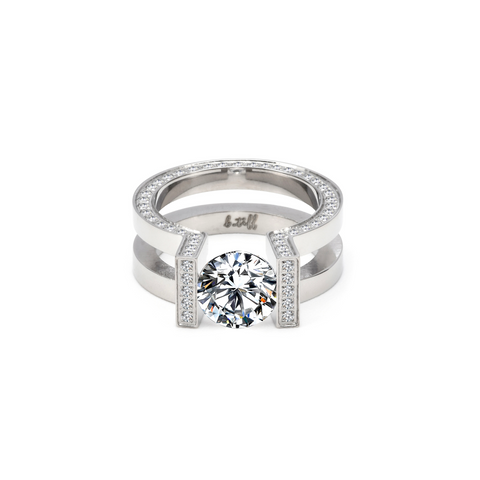 RG108W B.Tiff 2 ct Round Solitaire Interlocking Engagement Ring